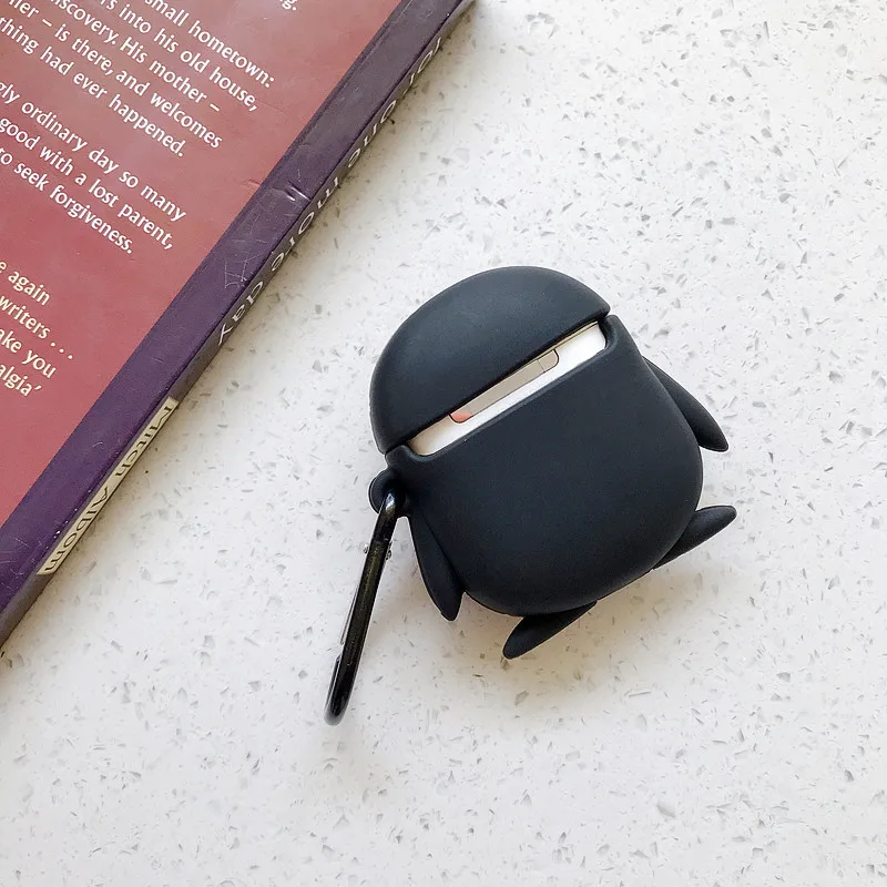 Милый Пингвин QQ чехол для наушников Airpods силиконовый мягкий чехол для наушников Bluetooth Airpods 1 2 зарядная коробка