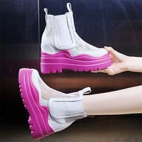 oxfords creepers womens summer round toe ankle boots platform shoes fashion sneakers increasing height 34 35 36 37 38 39