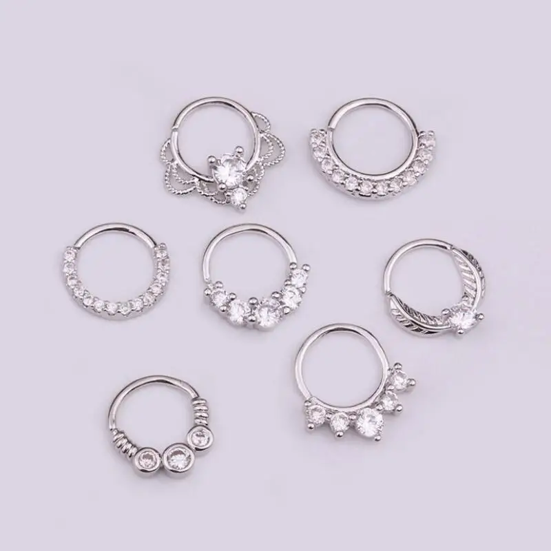 Серьга-обруч Daith с фианитом для пирсинга ювелирное изделие прокола хрящевой