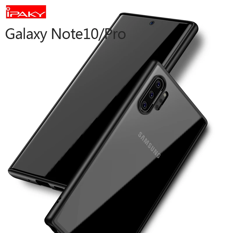 Чехол для Samsung Note 10 IPAKY Plus прозрачный ТПУ + акриловый Гибридный ударопрочный чехол