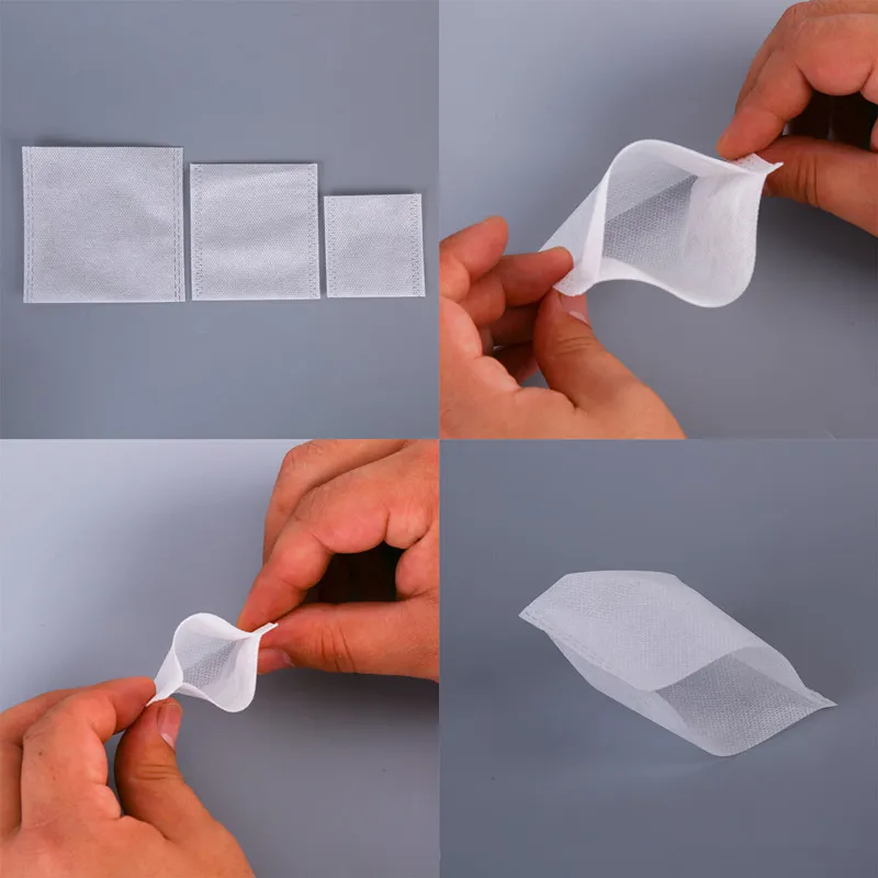 100 шт./лот чайные пакетики 5x7 см пустые для ароматизированного чая со шнурком