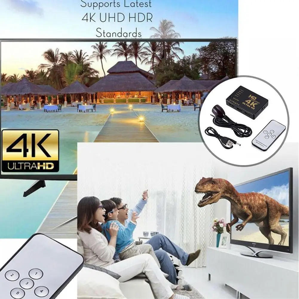 5 Порты и разъёмы HDMI compatibleSwitch 3D 1080p 4k Splitter дистанционный пульт ИК с переключатель