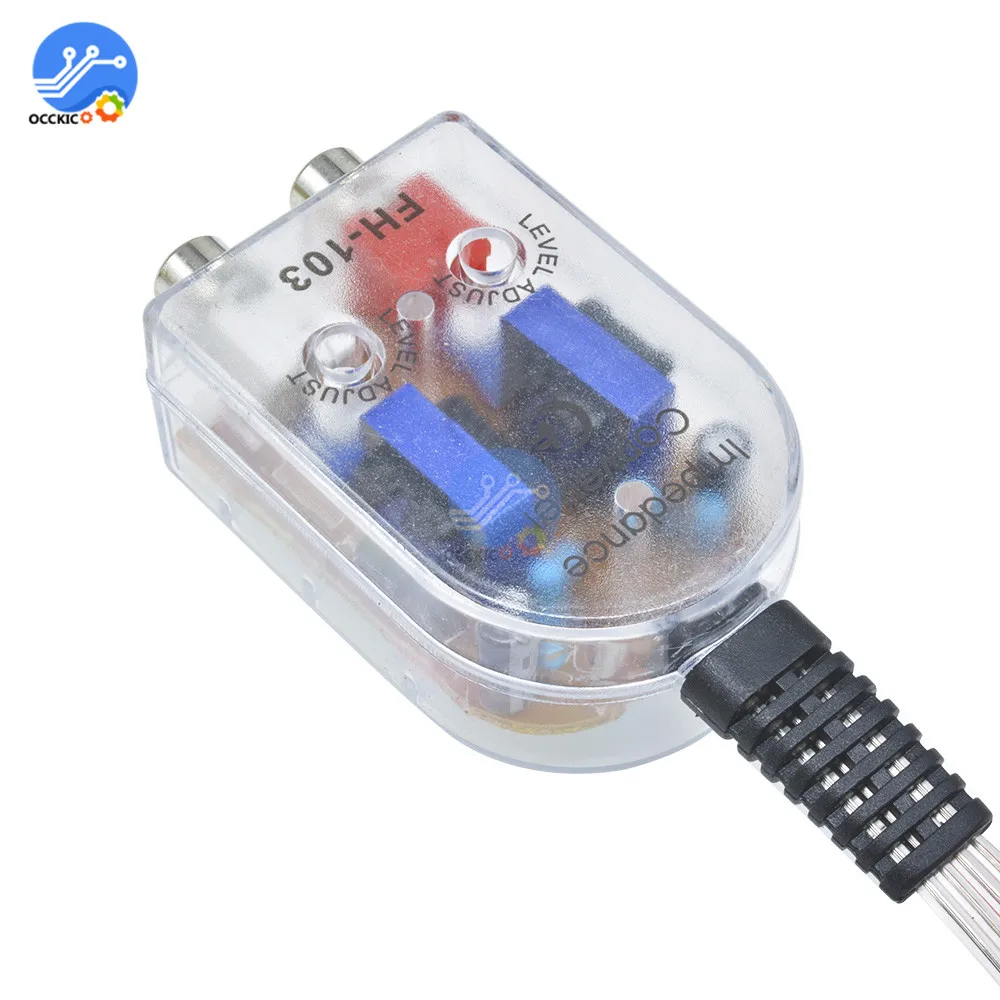 Автомобильный аудиоадаптер RCA кабели высокого к низкому линейные разъемы 12 В