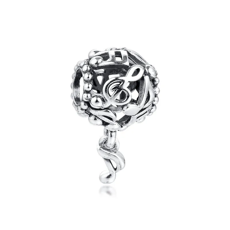 

2020 Jewellery Spring DIY Charms Openwork Music Notes Bead Fit Charm Bracelet Femme 925 Sterling Silver Beads for Jewelry Making