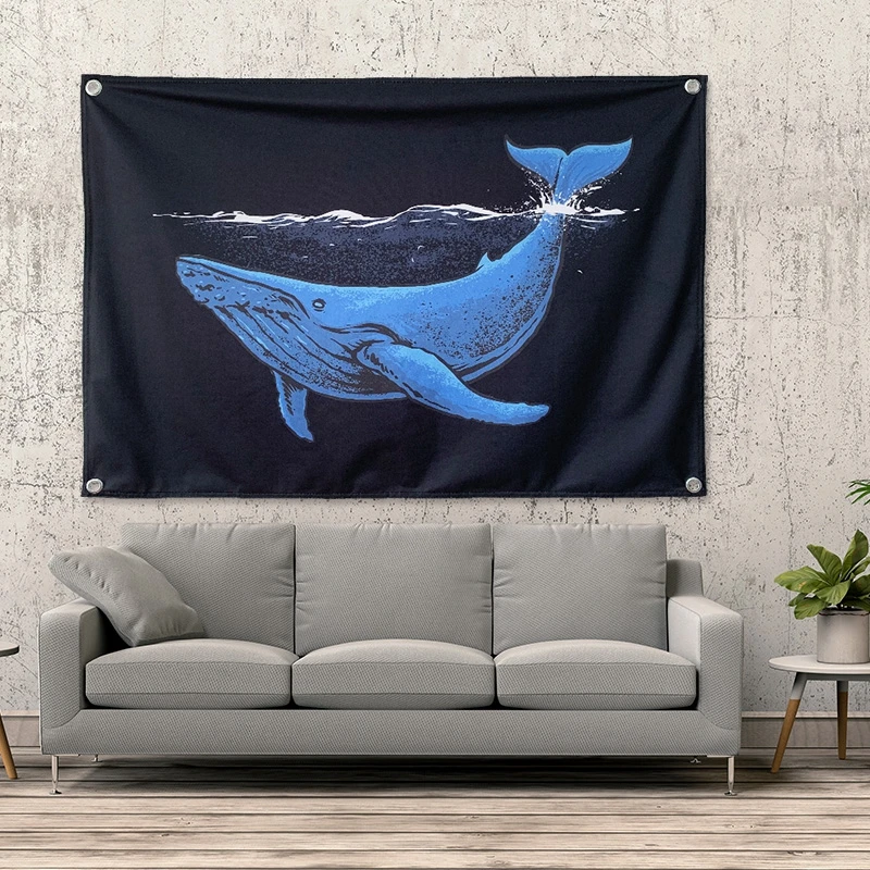 Флаг синего Кита баннер искусственное украшение для дома подвесной флаг с 4