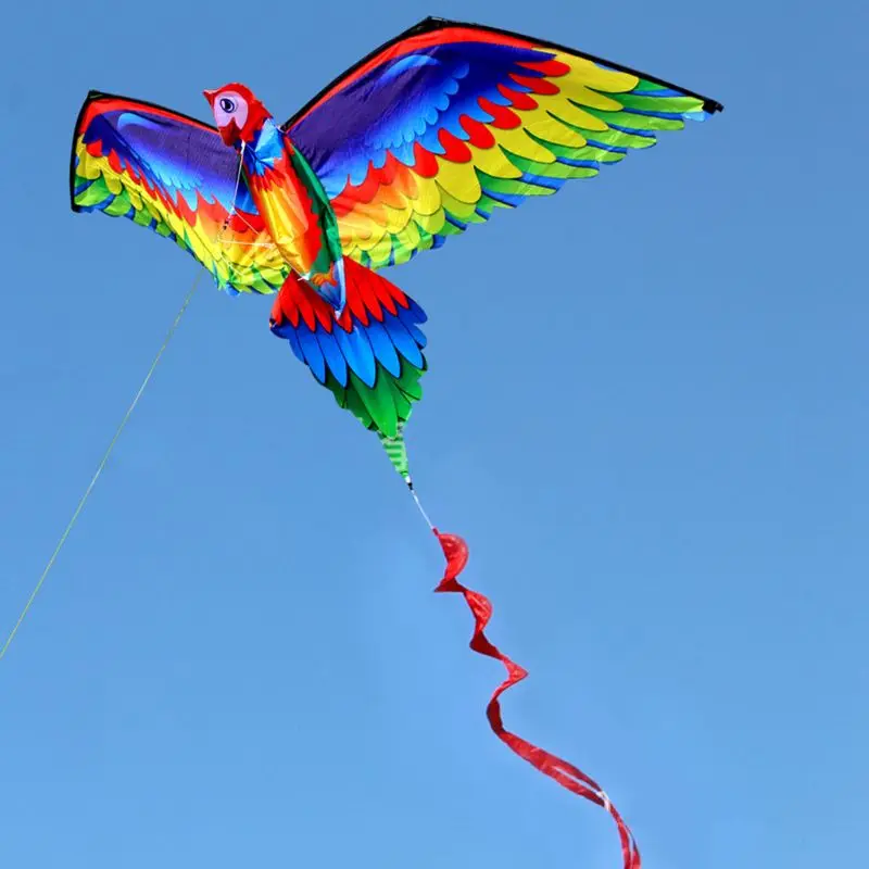 Воздушные змеи с хвостом и ручкой для взрослых детей 3D воздушный змей попугай |