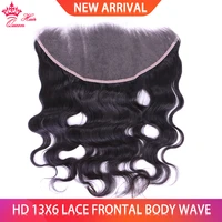 invisible hd 13x6 frontal brazilian body wave hd lace pre plucked frontal closure 100 human hair transparent lace queen hair