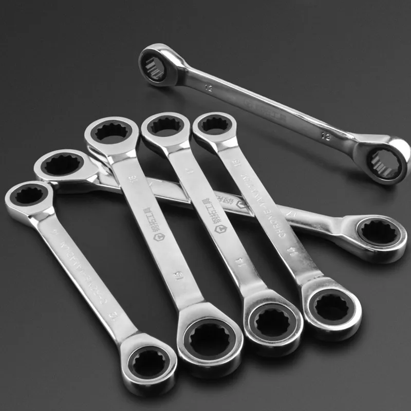 

72teeth 8-19mm Ratcheting Box Combination Wrenches for Car Repair Ring Spanner Hand Tools A Set of Key Ratchet handle Wrench Set