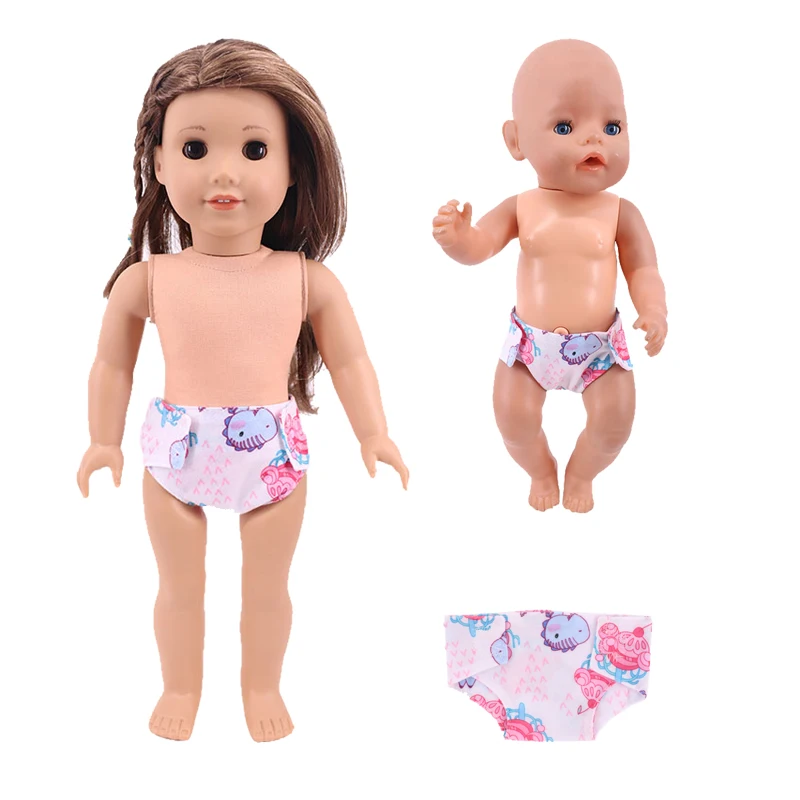 Кукольные подгузники милое нижнее белье с принтом в виде животных и фруктов для