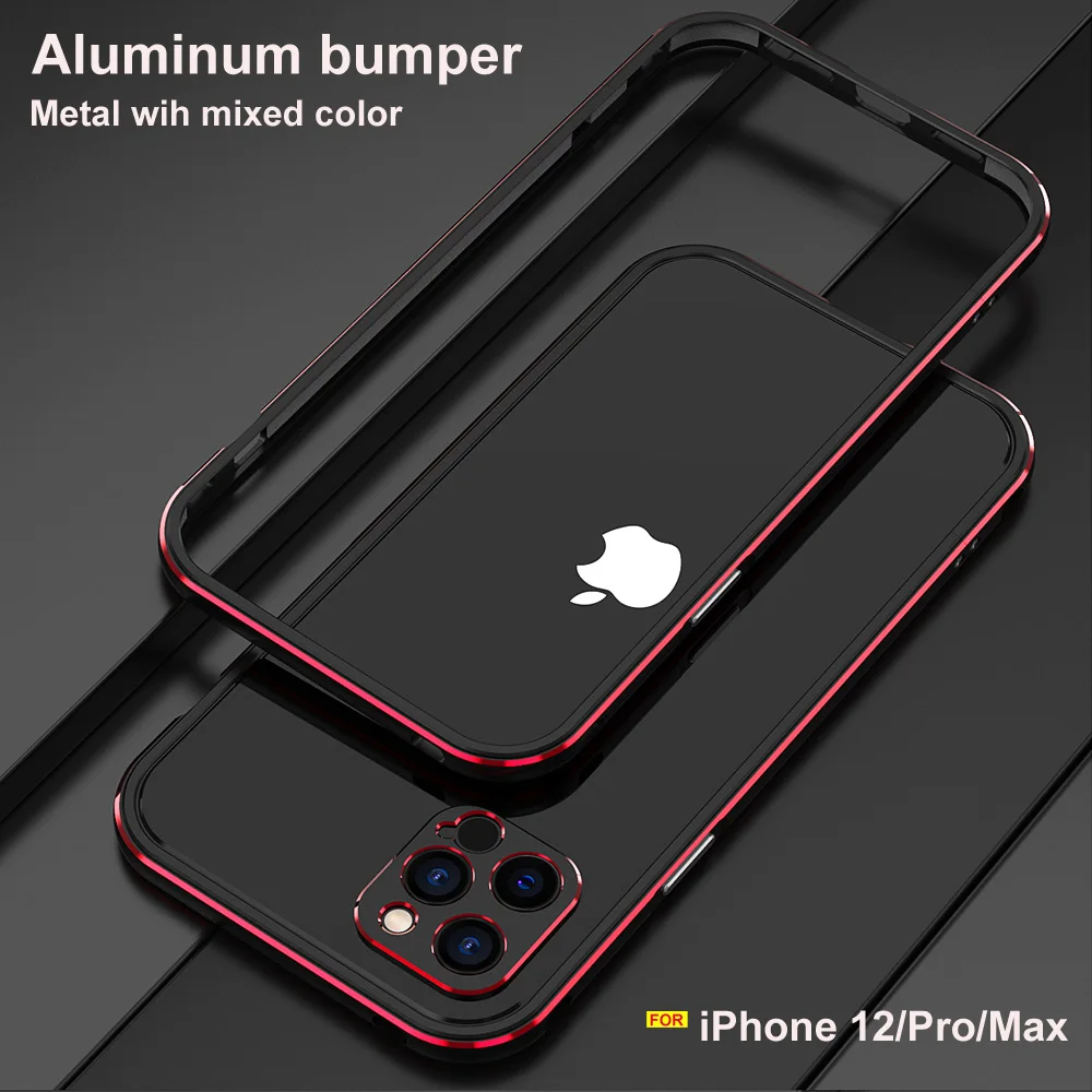 

For iphone 12 Pro Max Case Original Luxury Aluminum Metal Bumper Case For iPhone 12 11Pro Max Metal Camera Lens Protection Cover