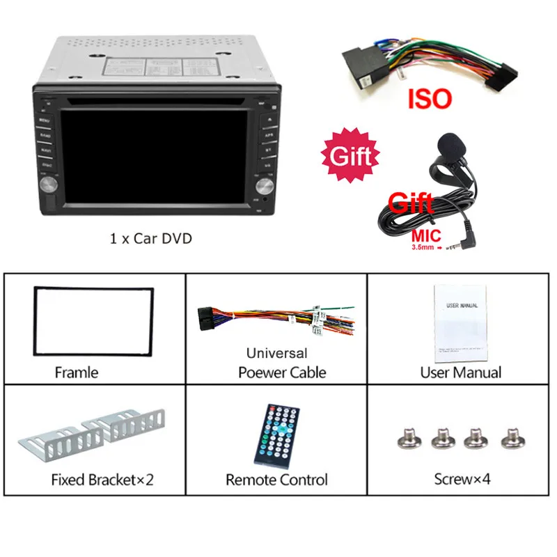 2din автомобильный DVD Радио Универсальный Авторадио carplay стерео In-Dash FPS Bluetooth USB/SD/AV-IN управление рулем сенсорный FM AM CAM
