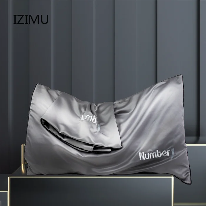 

Embroidery letters Cotton Pillowcase Solid Color Pillow Case High Quality Embroidery Pillow Cover Latex Pillow Case Cover48X74cm