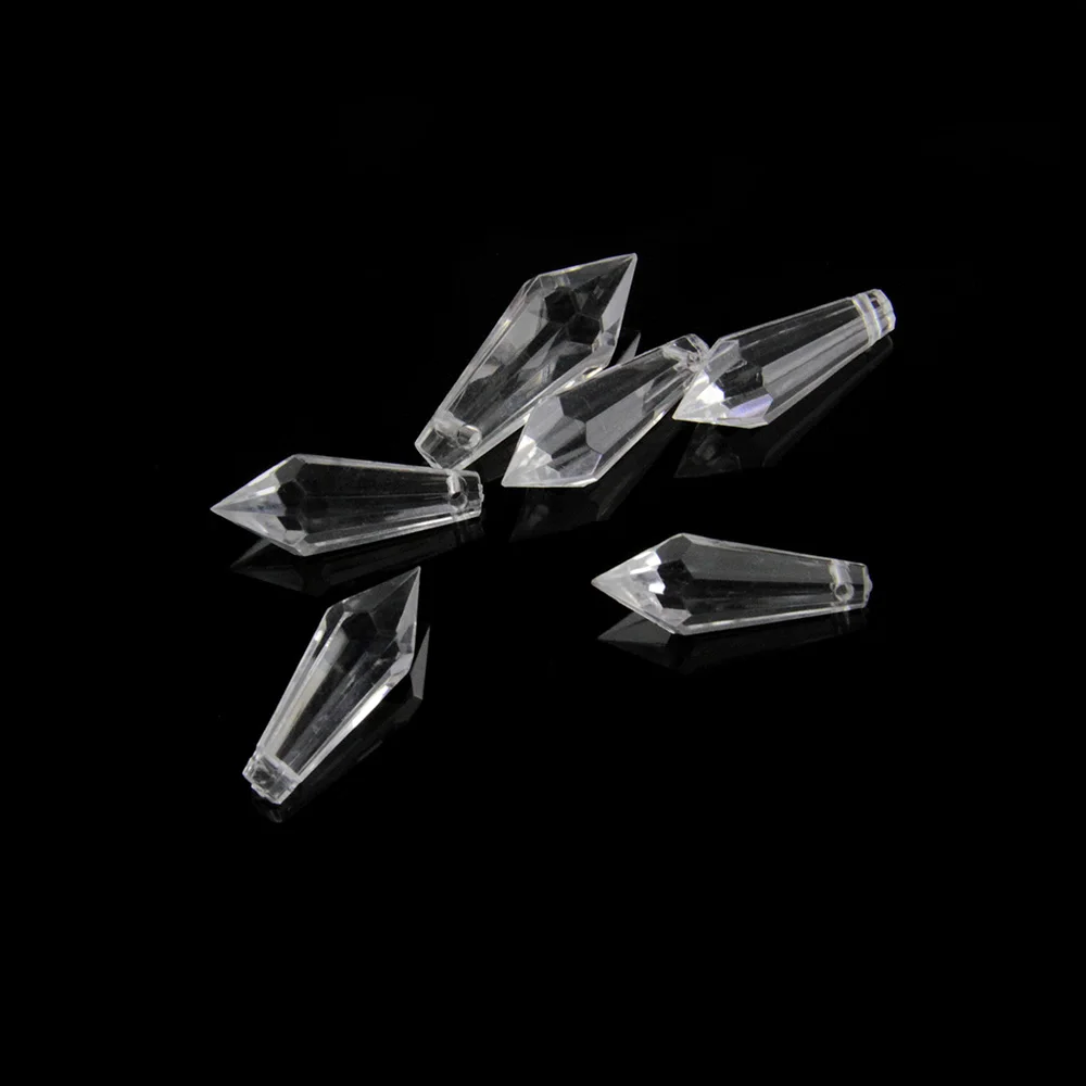 Оптовая продажа 38 мм 73 акриловые Пластик подвесок люстр-соскульки U-капля