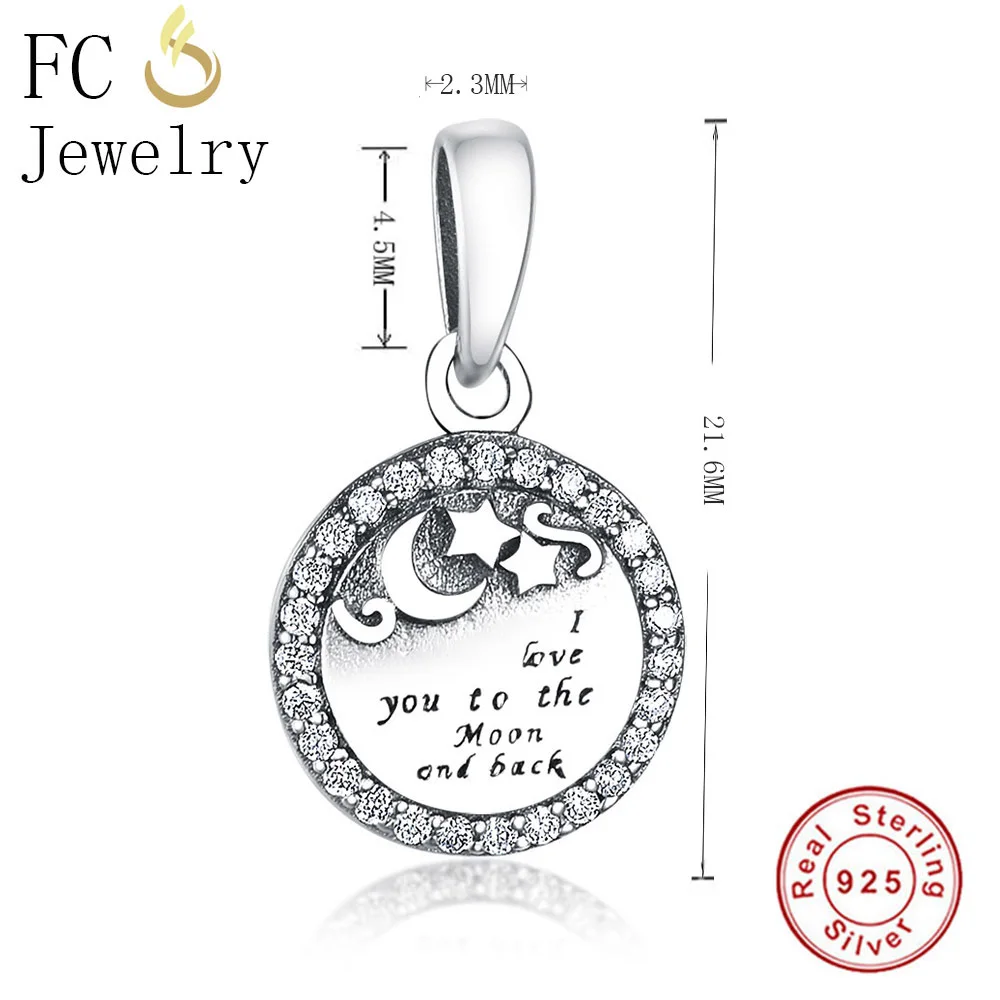 Подвеска для браслета из серебра 925 пробы с бусинами Я тебя люблю | Украшения и