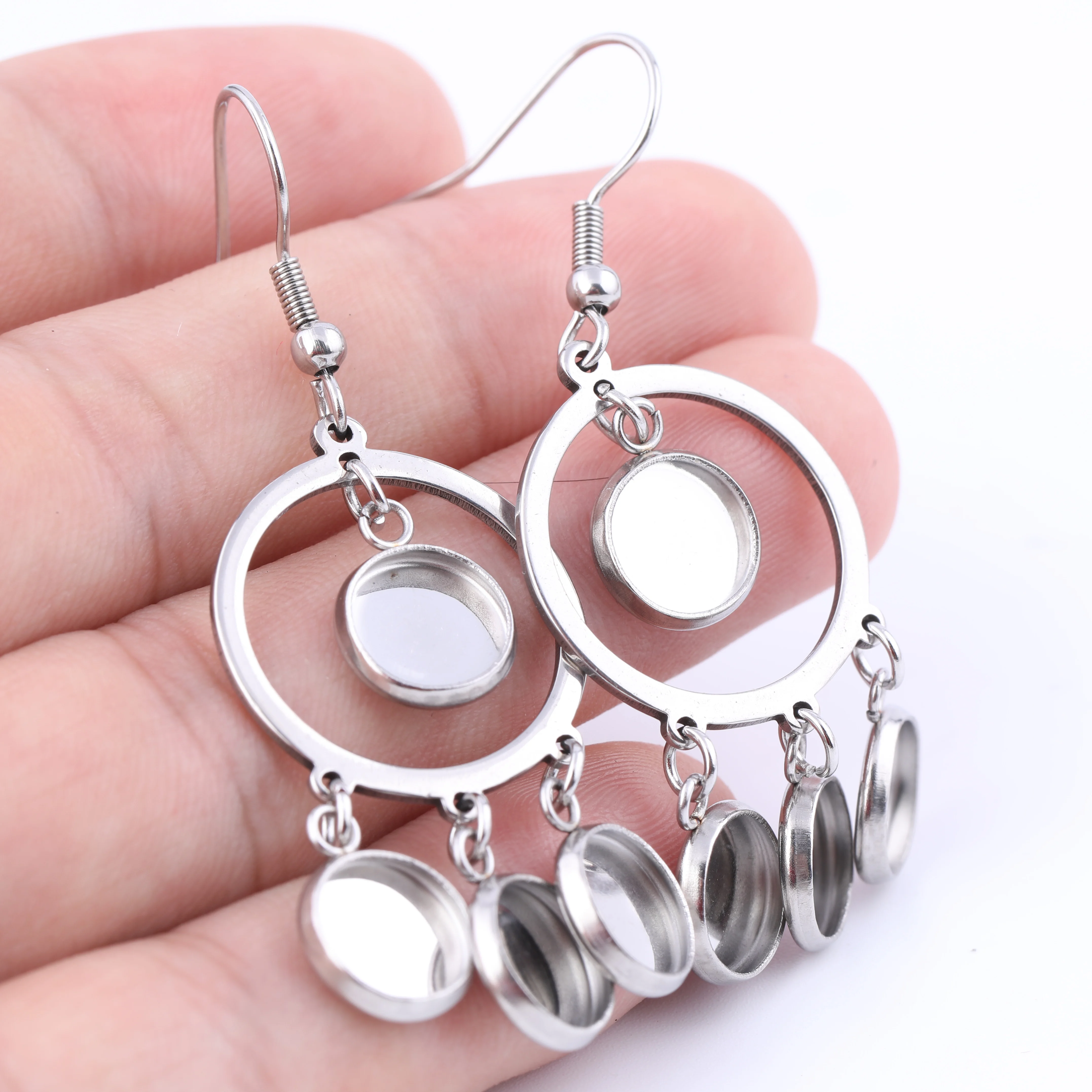 6 шт. фурнитура для сережек кабошонов 8 мм|Ювелирная и компоненты| |