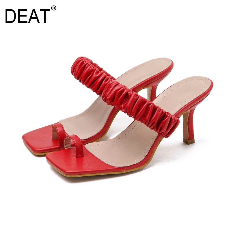 [DEAT] Новинка 2020 года Сезон весна лето Туфли из искусственной кожи с квадратным