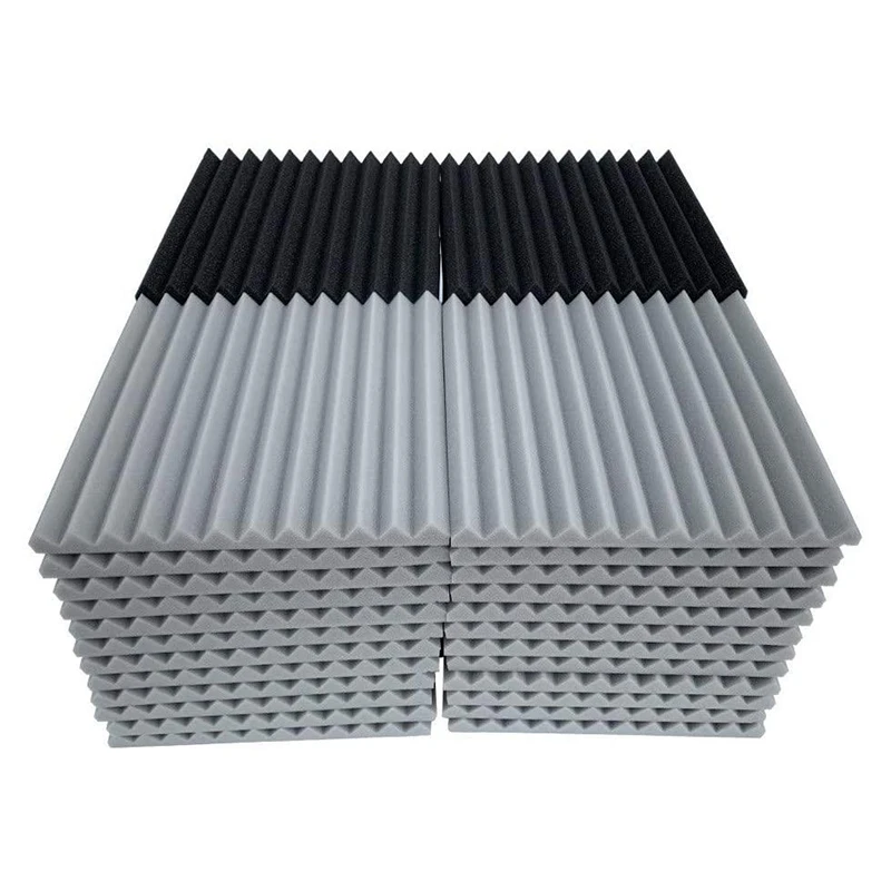 

48 Pcs Acoustic Foam Board,Studio Wedge Tile,Acoustic Foam Soundproof Pyramid Studio Treatment Wall Panel 2.5X30X30Cm