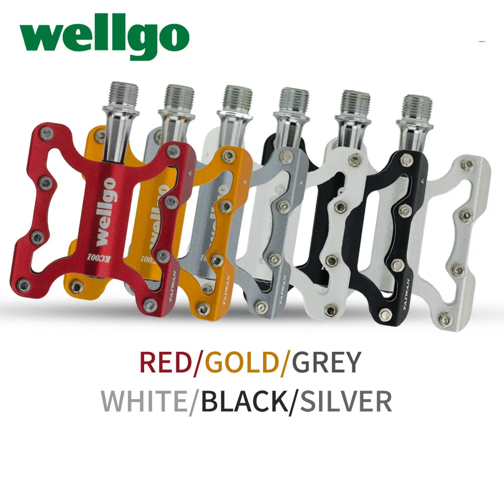 Wellgo KC001 фиксированная педаль MTB BMX велосипедный светильник педали 270 г/пара высококачественные детали для велосипеда Cr-Mo, 9/16 ''шпиндель, герметичный подшипник