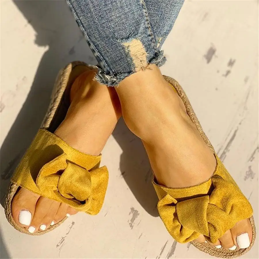 Slippers Women Summer Bow Sandals Slipper Indoor Outdoor Linen -flops Beach Shoes Fashion Floral 2019 | Обувь