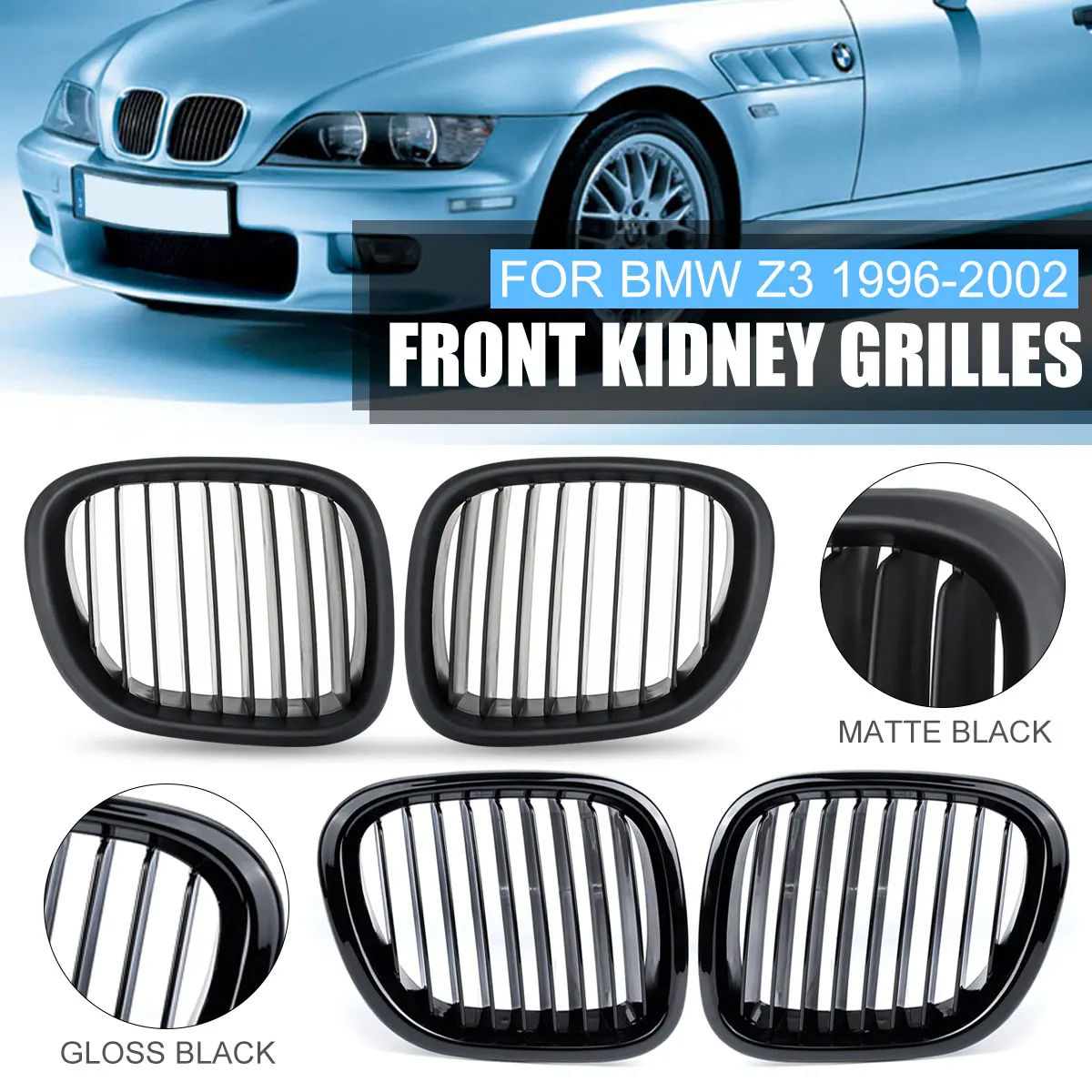 Сменные решетки для BMW Z3 1996 1997 98 99 2000 2001 2002 1 пара|Гоночные решетки| |