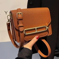 high quality ladies lychee pattern shoulderbag2021new fashion one shoulder messenger bag autumn and winter lock small square bag