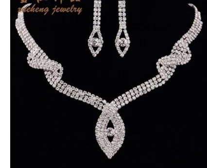 noble up-market diamond wedding bride lady's set necklace earings 9.57j | Украшения и аксессуары