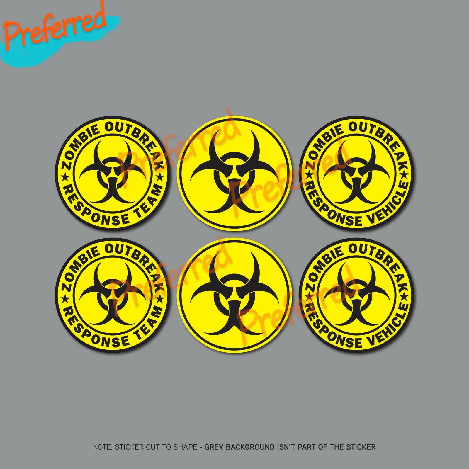 

Zombie Bio Hazard Warning Stickers Decal Set Biohazard Roundels - 50mm for Cup, Laptop, Glass Door，car Cooler Car Sticker Decal