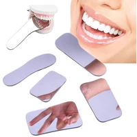 5 pcsset dental double side mirrors orthodontic dental photography reflector glass coated titanium intra oral dentist mirrors
