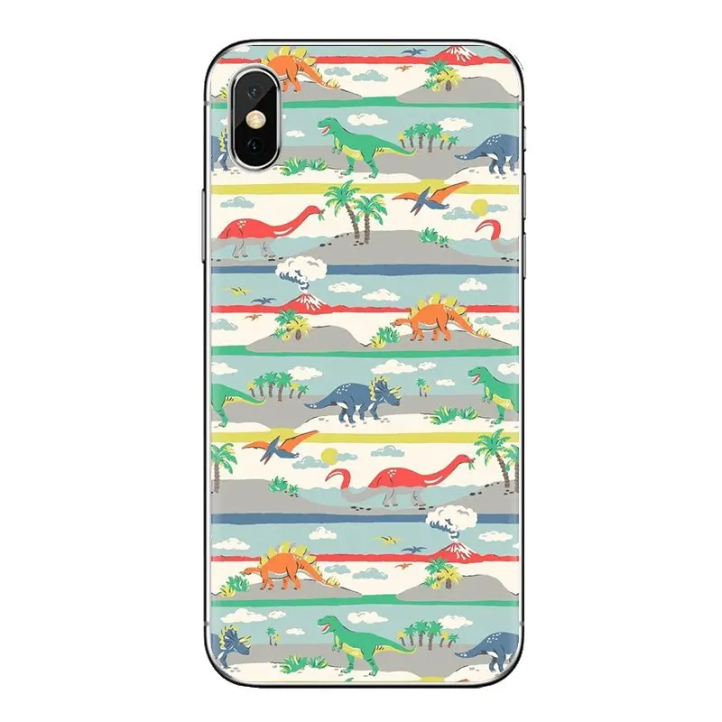 Soft Transparent Cases Covers For Samsung Galaxy J1 J2 J3 J4 J5 J6 J7 J8 Plus 2018 Prime 2015 2016 2017 kawaii Dinosaurs pattern |