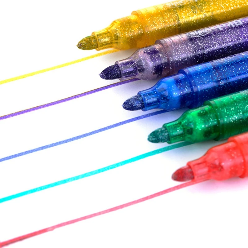 5 шт./компл. блестящие Волшебные маркеры яркий блестящий цвет металлический