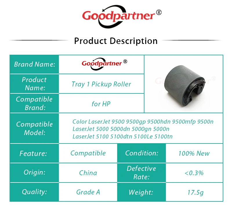 5X RB2 1820 040 1795 000 020 Tray 1 Pickup Roller for HP LaserJet 5000 5100 9500 Canon 2200 2210 2220 2250|pickup roller|feed rollershp pickup roller