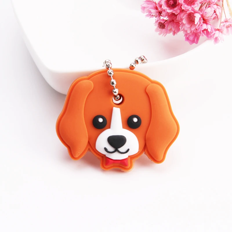 Cartoon Anime Cute Key Cover Cap Silicone Mickey Stitch Bear Keychain Women Gift Owl Porte Clef Minne Key Chain - Цвет: Photo Color32