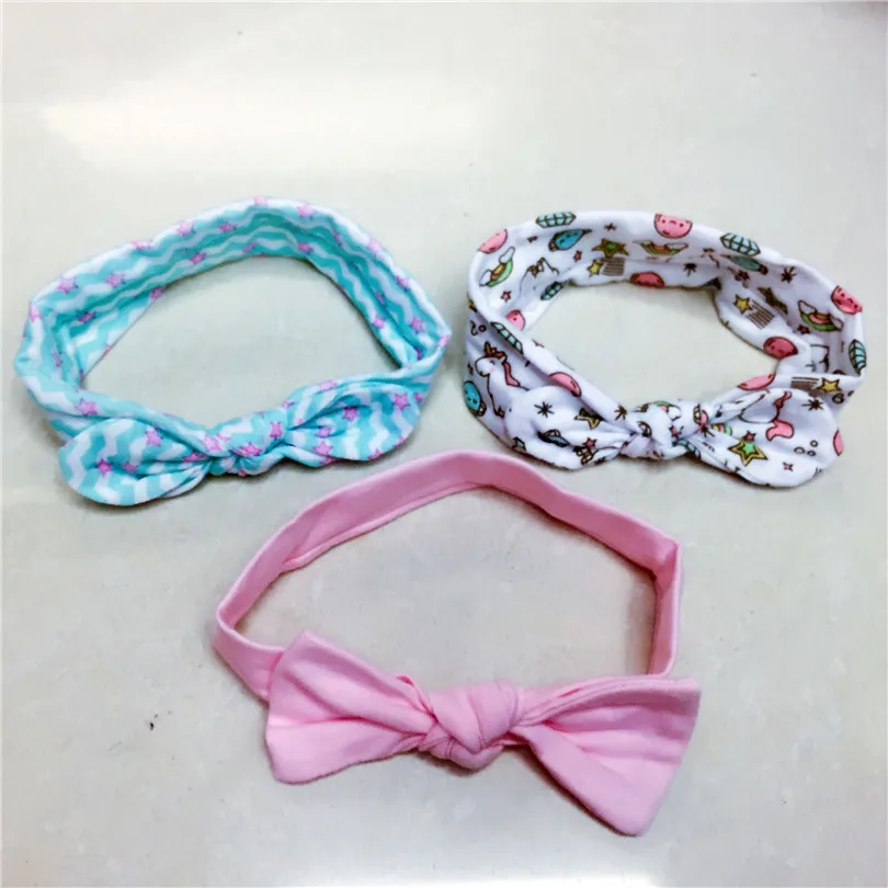 Модная Детская повязка на голову 3 шт./компл. Мягкая для волос с бантом и цветком