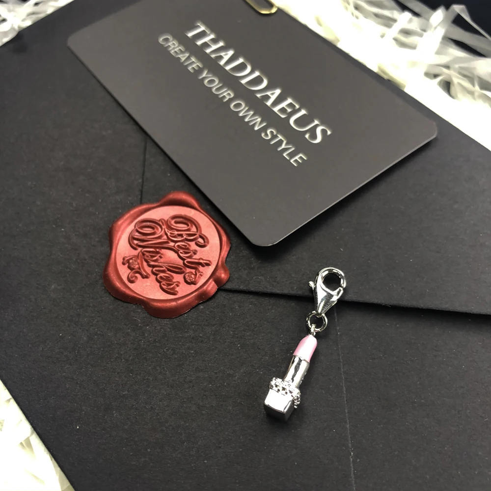 Подвеска в виде розовой помады ювелирное изделие европейском стиле для