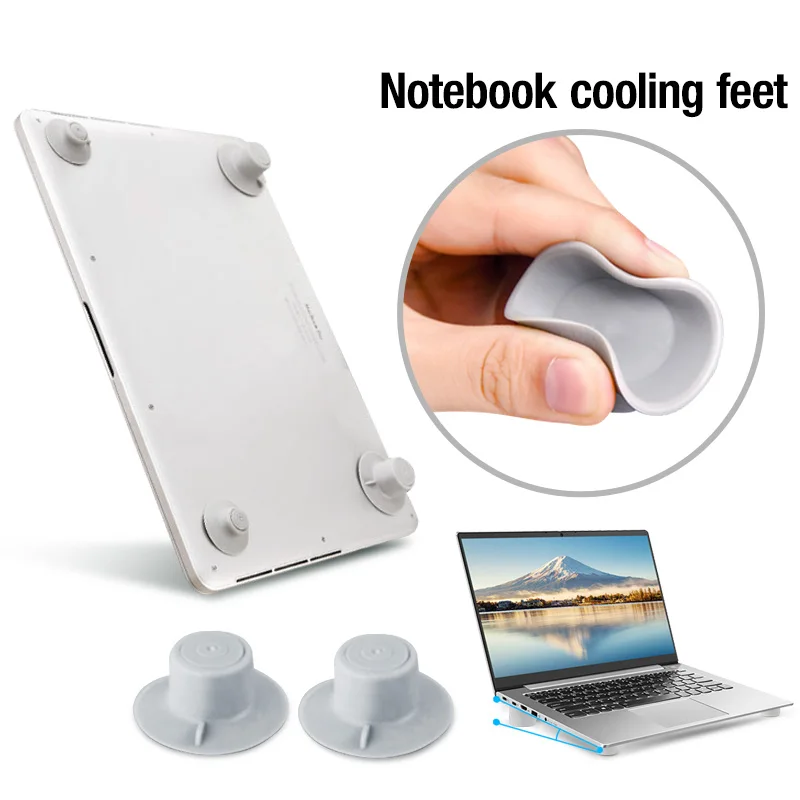 

4pcs Laptop Heat Reduction Holder Non-slip Mat Notebook Feet Cooler Stand Portable Legs Set Pad Computer Accessories For Macbook