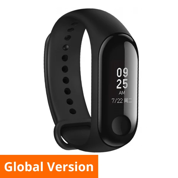 Global Version Глобальная версия Xiaomi mi Band 3 Смарт-Браслет фитнес-браслет mi Band большой сенсорный экран oled-сообщение частота сердечных сокращений Smartband - Цвет: Global Version