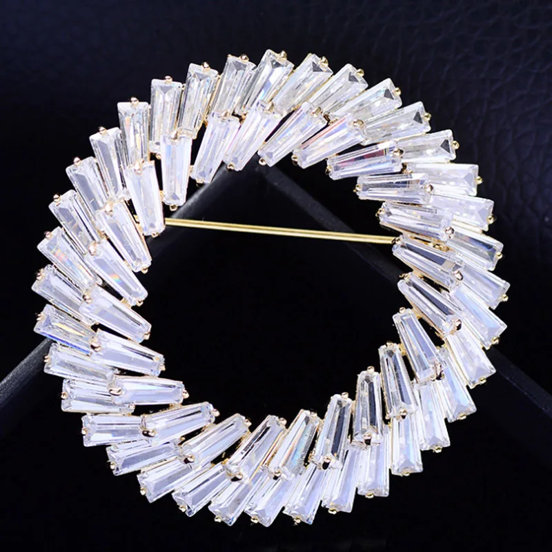 

Zlxgirl Korean version of high-end temperament brooch simple personality geometric shape circle brooch pendant double jewelry