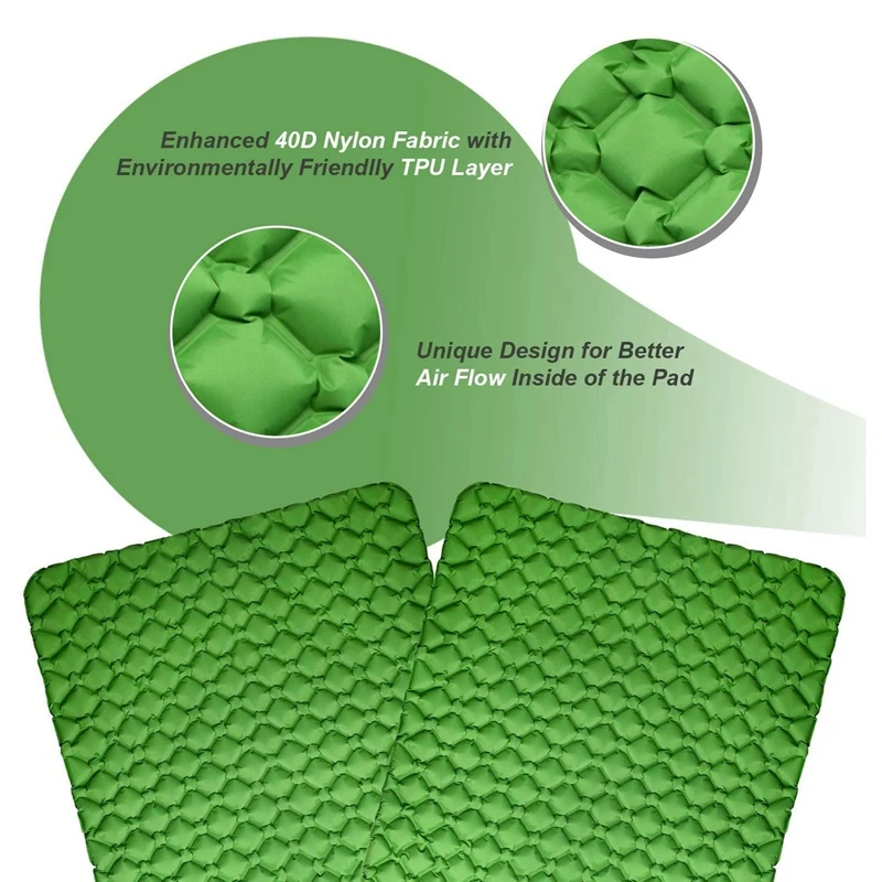 melhor Novo-ultraleve Almofada De Dormir Dupla Para Acampar Com 2 Travesseiros Conforto Dormir Almofada Portátil Para Tenda Mochila Caminhadas