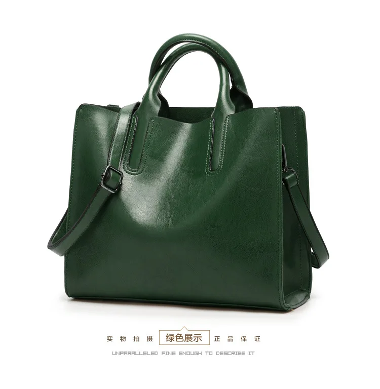 Genuine leather Women handbags New handbags Cross-border goods Simple handbag Ms. Briefcase Shoulder Messenger