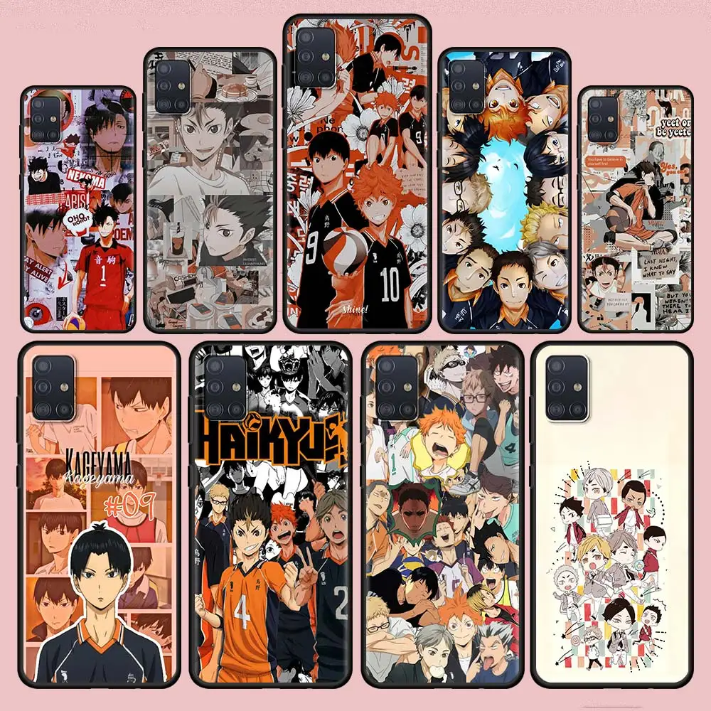 

Haikyuu Cartoon Silicone Phone Case for Samsung Galaxy A51 A52 A12 A32 A71 A02s A21s A31 A72 A03s A42 Black Soft Funda Cover