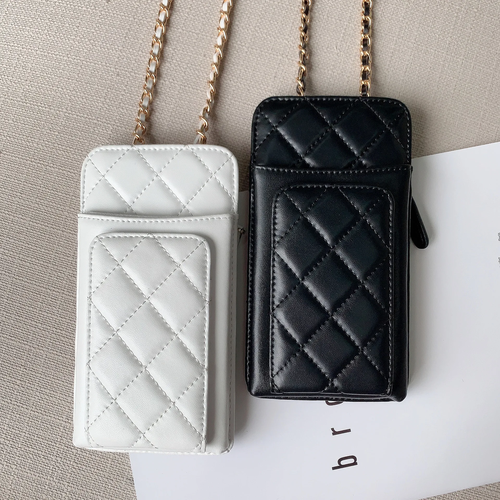 Blooming2020 Chain Leather Diamond Mobile Phone Decent Coin Purse One Shoulder Diagonal Mini Bag Female | Багаж и сумки