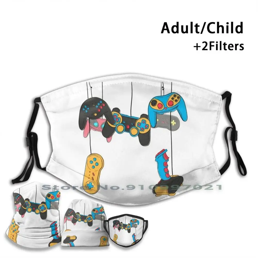 

Игровой контроллер Paradise, многоразовая маска для лица с фильтрами для детей и взрослых, игровой геймерский контроллер, Ретро игры Geek Game