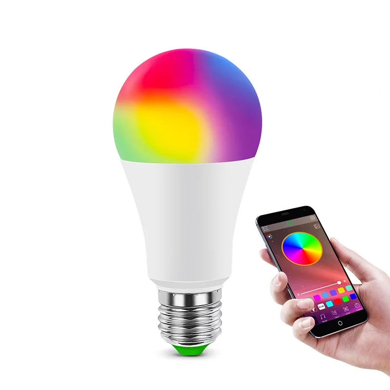 Умная приглушаемая Светодиодная лампа E27 RGB 15 Вт беспроводная волшебная с