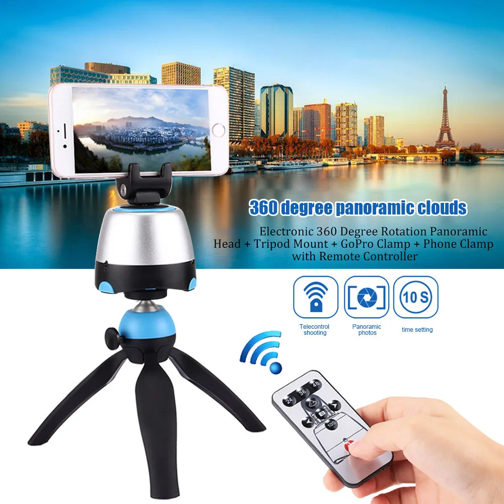 

Electronic Rotation Panoramic Tripod Head Kit Multifunction Wireless Communication VDX99
