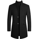 Мужская Длинная ветровка, черная куртка из размера плюс шерсти, для мальчиков, 4xl