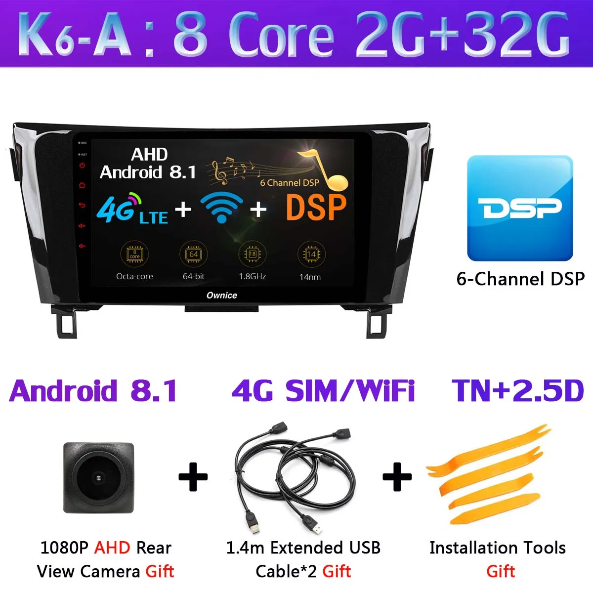 K6-A 10," 360°Panoramic Android автомобильный gps радио для Nissan Qashqai X-Trail X 2013 CarPlay DSP 4 аппарат не привязан к оператору сотовой связи - Цвет: K6-A