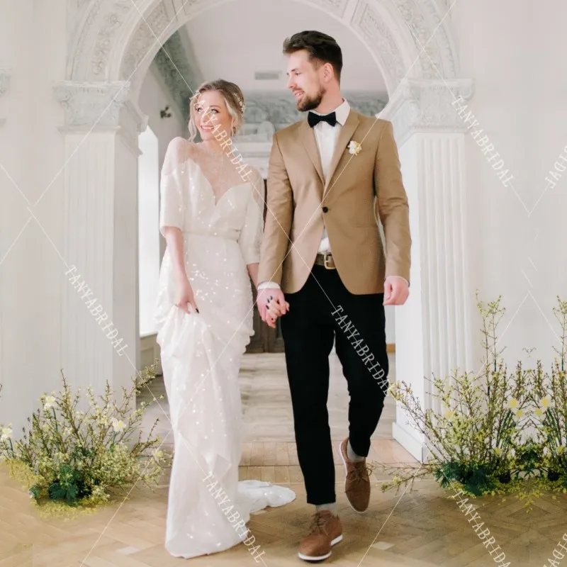 TANYA BRIDAL Новинка кружева 3/4 с длинным рукавом свадебные платья дешевого размера плюс причудливые Boho Dreamy Свадебные платья SS037