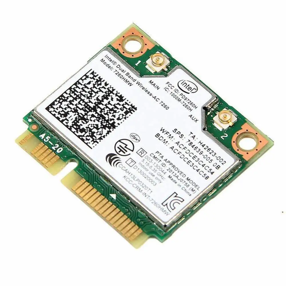 Двухдиапазонная беспроводная Wi Fi карта для Intel 7260HMW Half Mini PCI E 2 4G/5 ГГц Bluetooth 4 0