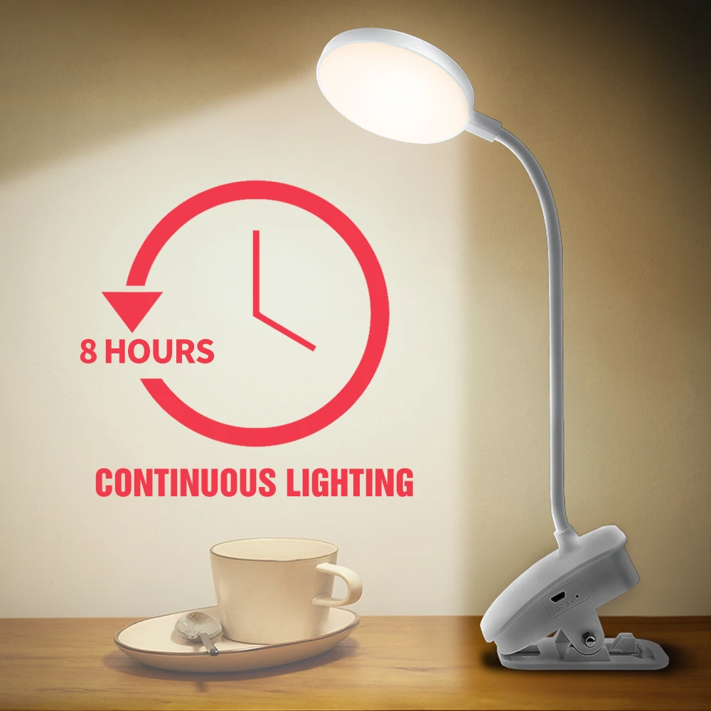 LED desk lamp 3 colors dimmable reading USB powered touch switch learning with battery chargeable Portable Night light | Лампы и