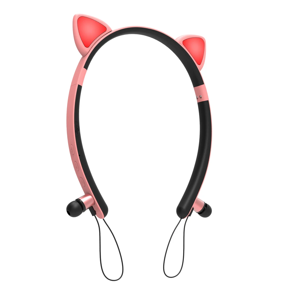 Милый Bluetooth Беспроводной кошка Наушники Проводная гарнитура наушники для